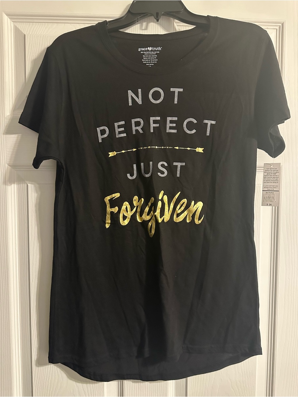 Black "Not Perfect Just Forgiven" Graphic Tee